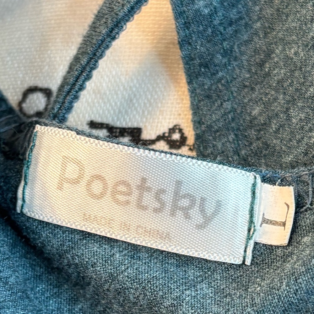 Poetsky Teal Sleeveless Top Size Large Cotton Spandex Blend Soft Tank Blouse - Picture 7 of 7